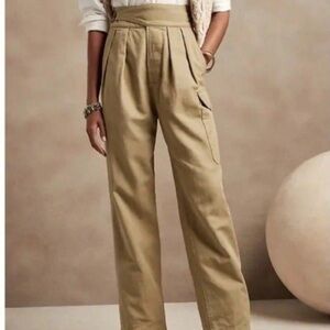 Banana Republic Khaki Pleated Trousers